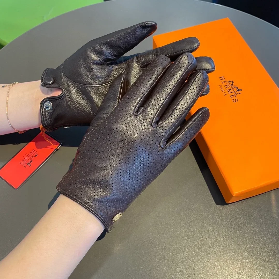 Hermes Soya Gloves In Dark Purple Hermes Soya Gloves In Dark Purple