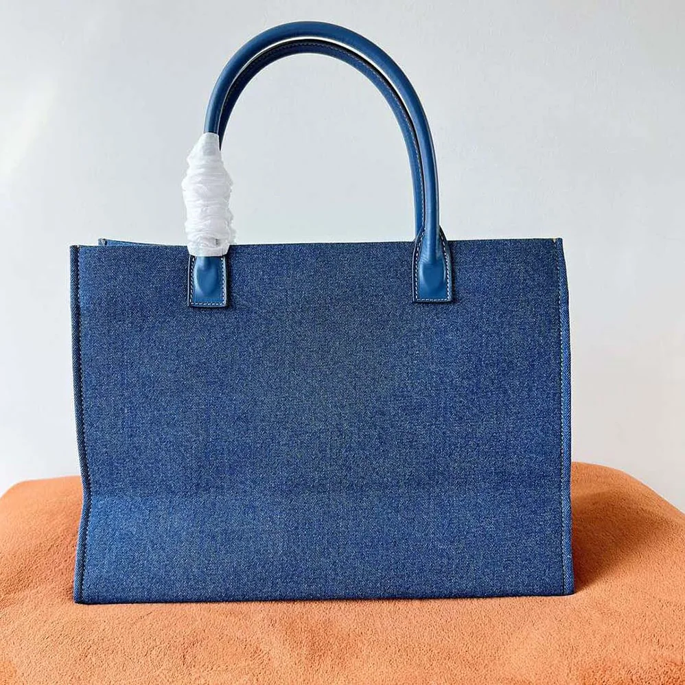 Versace La Medusa Denim Large Tote Bag for Women in Blue Versace La Medusa Denim Large Tote Bag for Women in Blue
