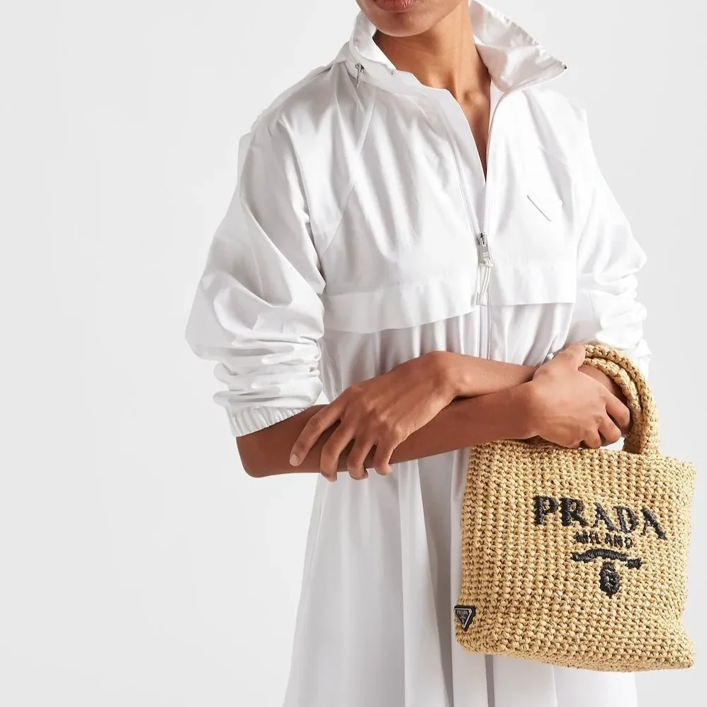 Prada Crochet Tote Bag / Beige Raffia 1BG422_2A2T_F0018_V_OOL Prada Crochet Tote Bag / Beige Raffia 1BG422_2A2T_F0018_V_OOL