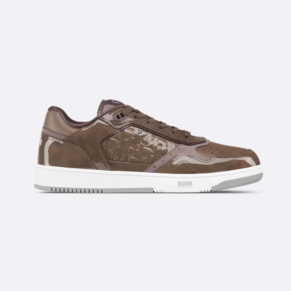 Dior B27 Low-top Sneaker Plum Patent Calfskin and Dior Oblique Gravity Leather for Men
