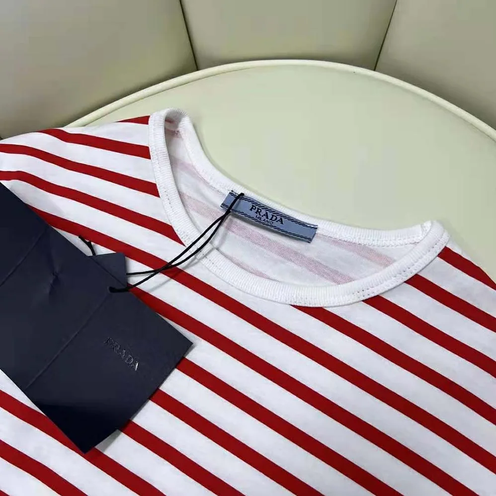Prada Printed Interlock T-shirt for Women in Red