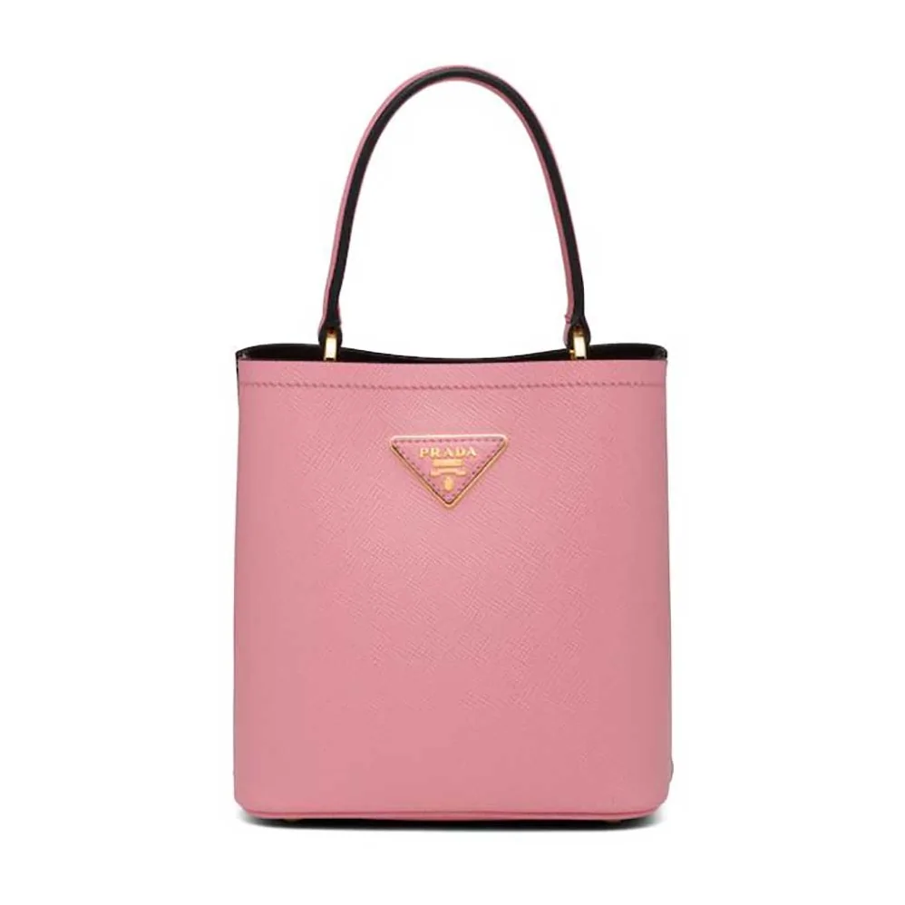 Prada Small Saffiano Leather Prada Panier Bag for Women in Pink Prada Small Saffiano Leather Prada Panier Bag for Women in Pink