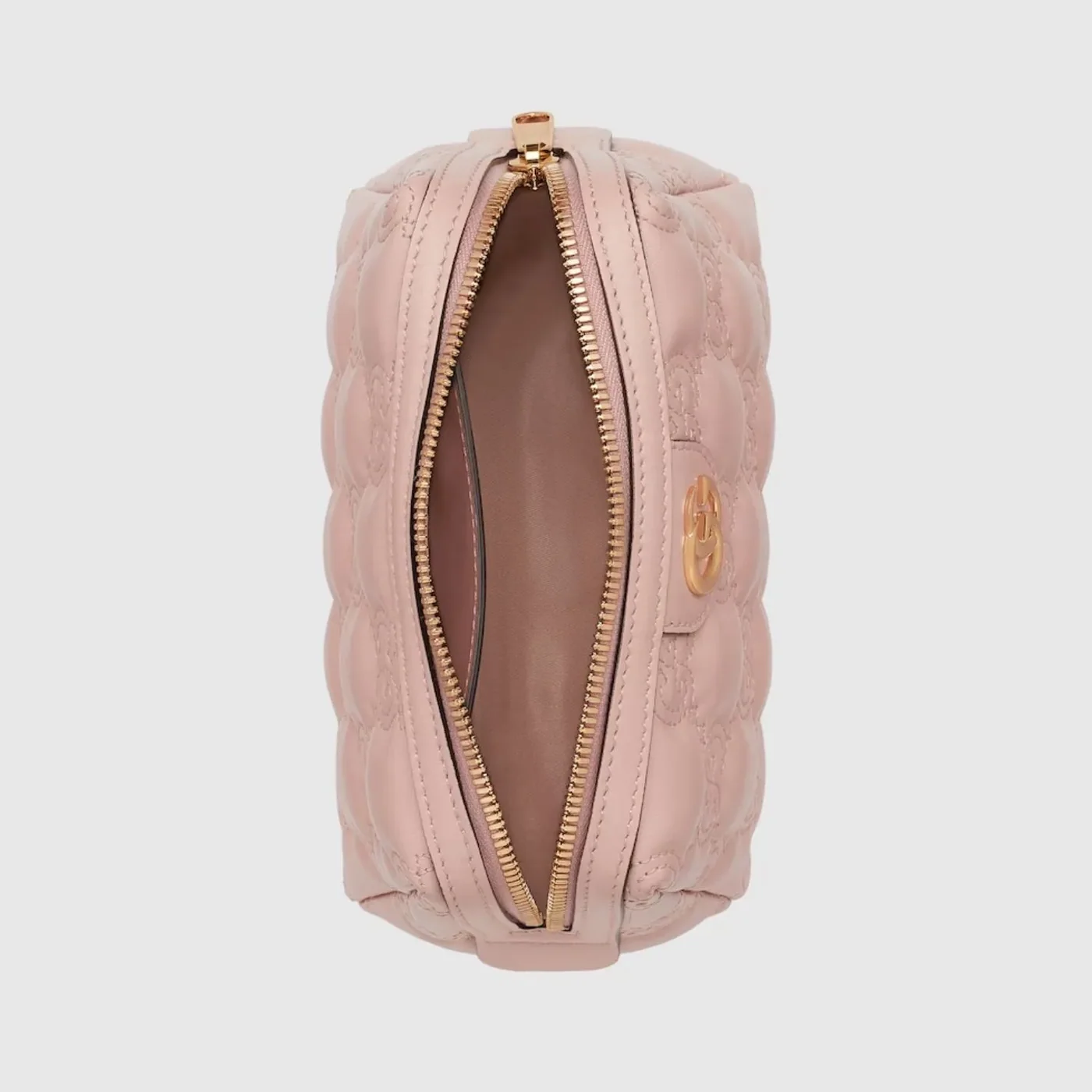 Gucci GG Matelasse Beauty Case in Light Pink Gold Hardware