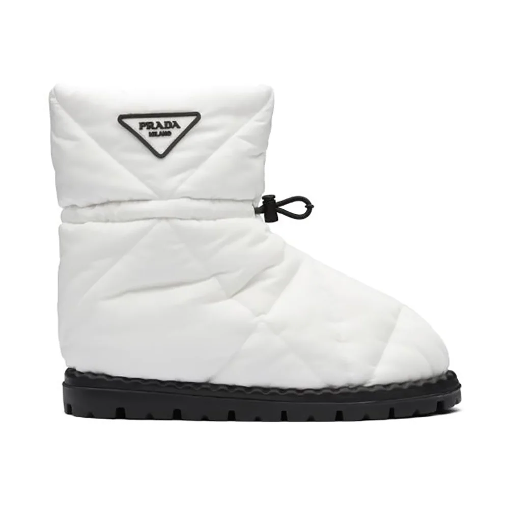 Prada Padded Nylon Booties for Women in White