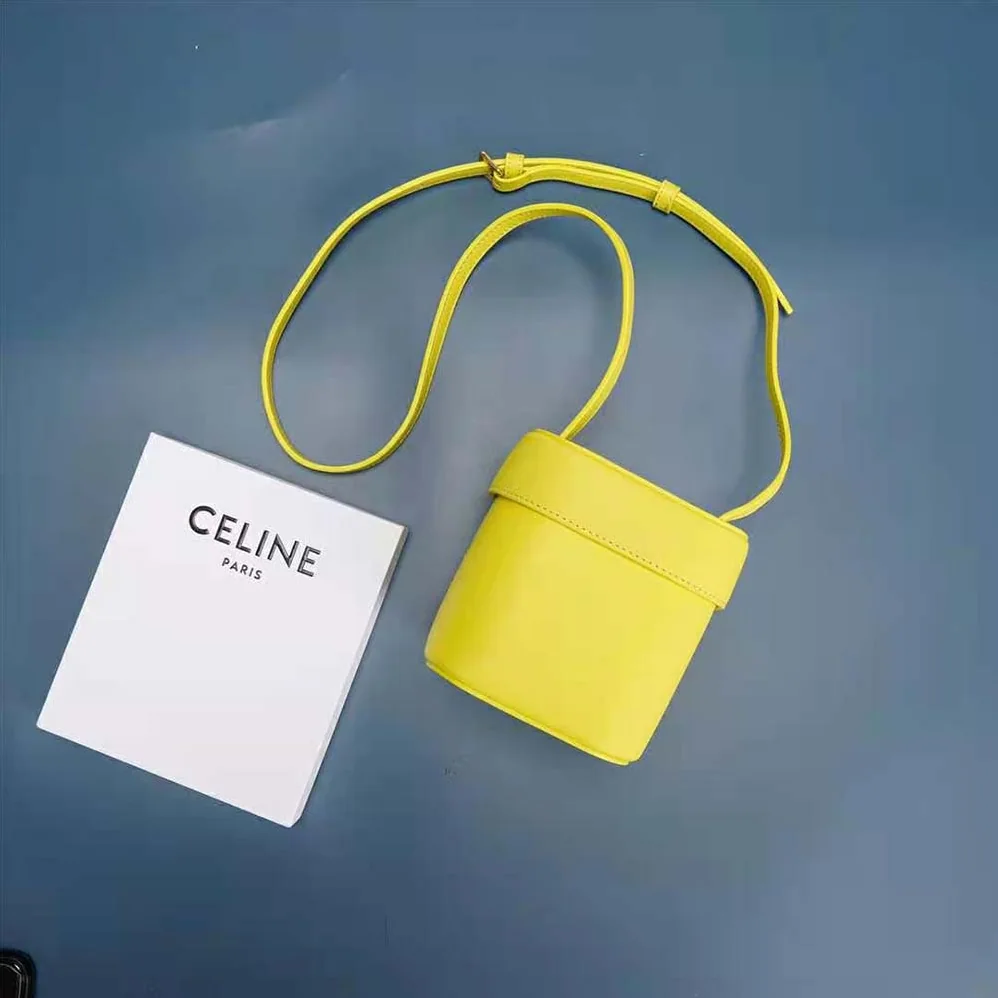 Celine Small Box Cuir Triomphe in Smooth Calfskin for Women in Yellow