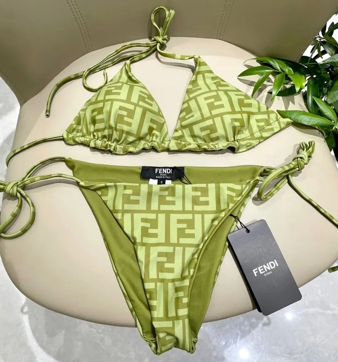 Fendi FF Monogram Bikini Olive Green Fendi FF Monogram Bikini Olive Green