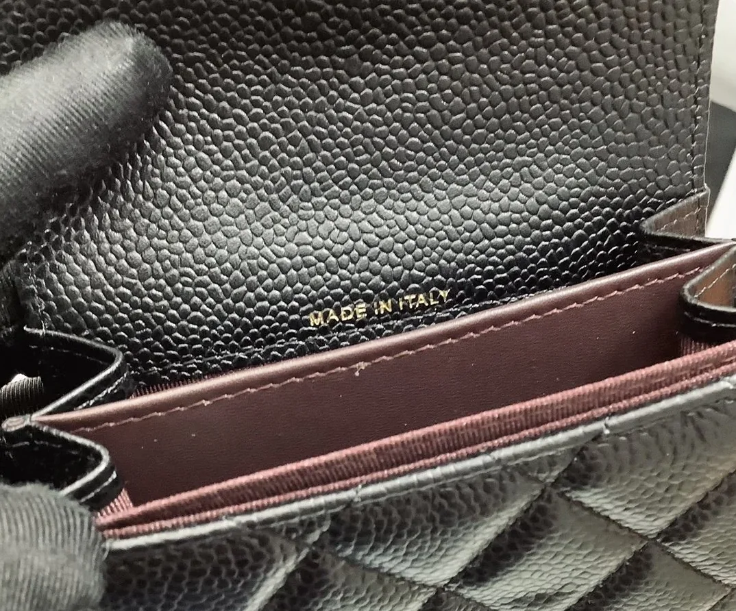 Chanel CO-CO Classic Card Holder Black Gold Hardware /