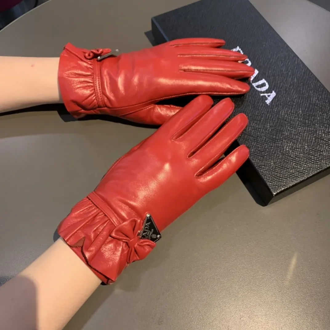 Prada Nappa Gloves In Red Prada Nappa Gloves In Red