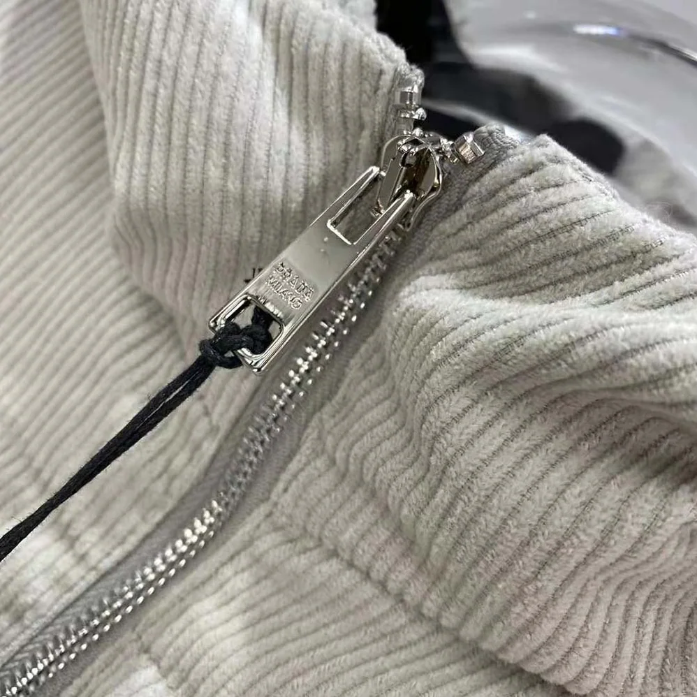 Prada Cropped Corduroy Down Jacket for Men in White Prada Cropped Corduroy Down Jacket for Men in White