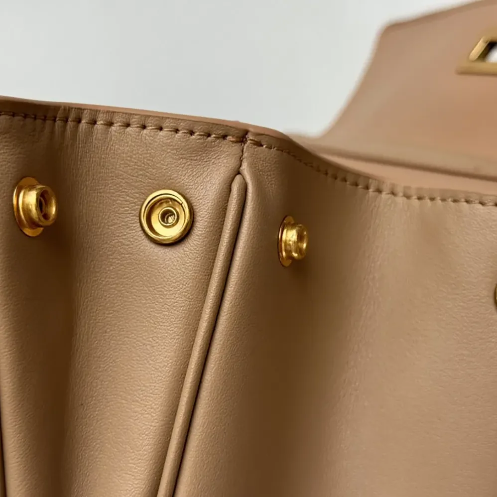 Balenciaga Rodeo Handbag Small In latte Smooth Calfskin Aged for Women in gold Hardware