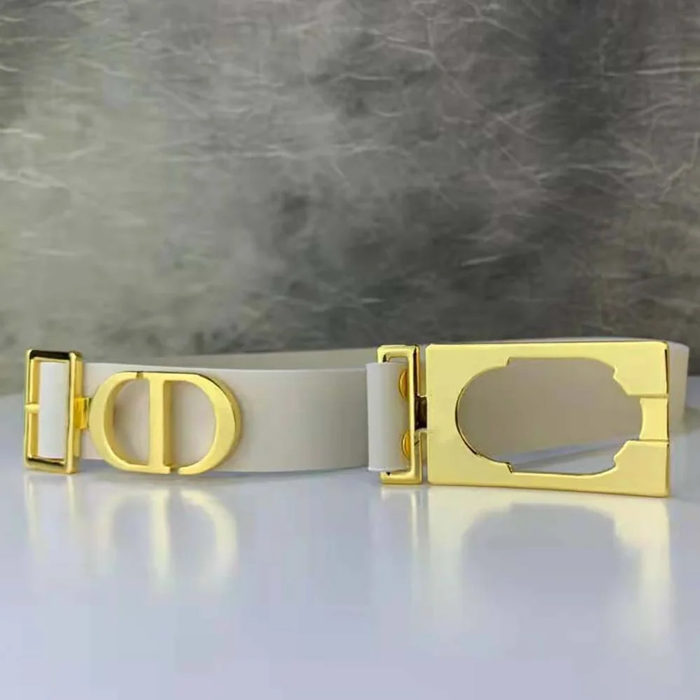 Dior 30 Montaigne Belt White Calfskin, 30 MM for Women