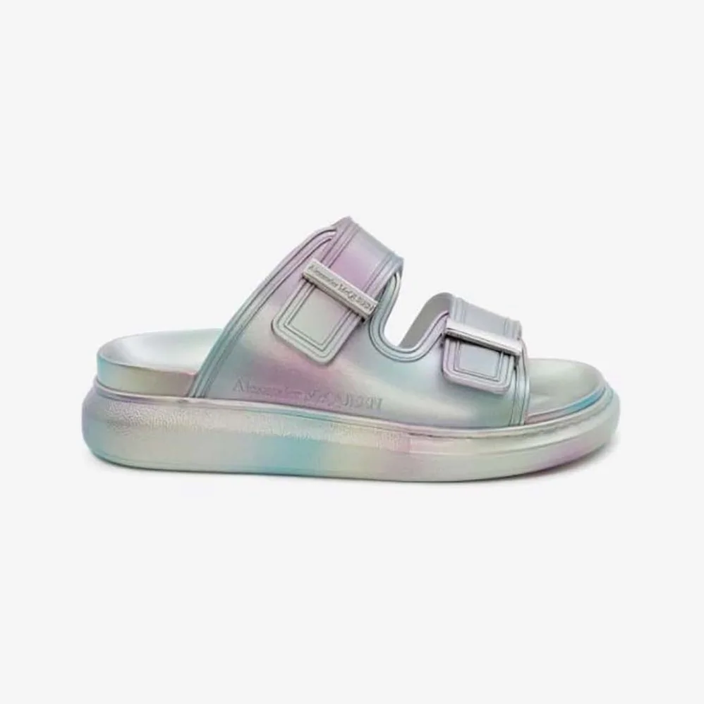 Alexander Mcqueen Oversized Hybrid Slide in Silver for Women