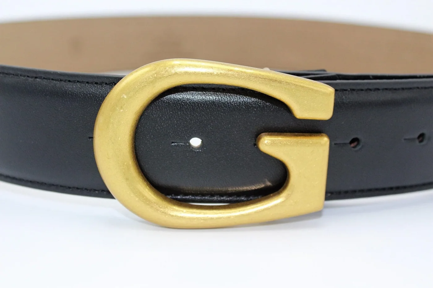 G Bronze Buckle Leather Belt