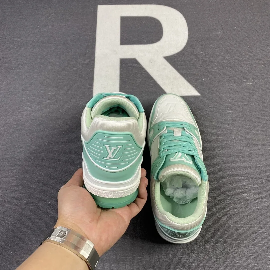 Louis Vuitton Trainer Sneaker Rubber Monogram Mint Virgil Abloh Louis Vuitton Trainer Sneaker Rubber Monogram Mint Virgil Abloh
