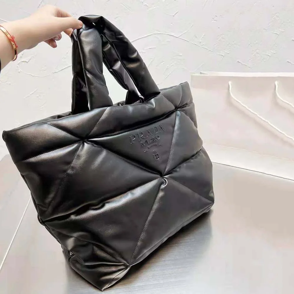 Prada Padded Nappa Tote Bag for Women in Black