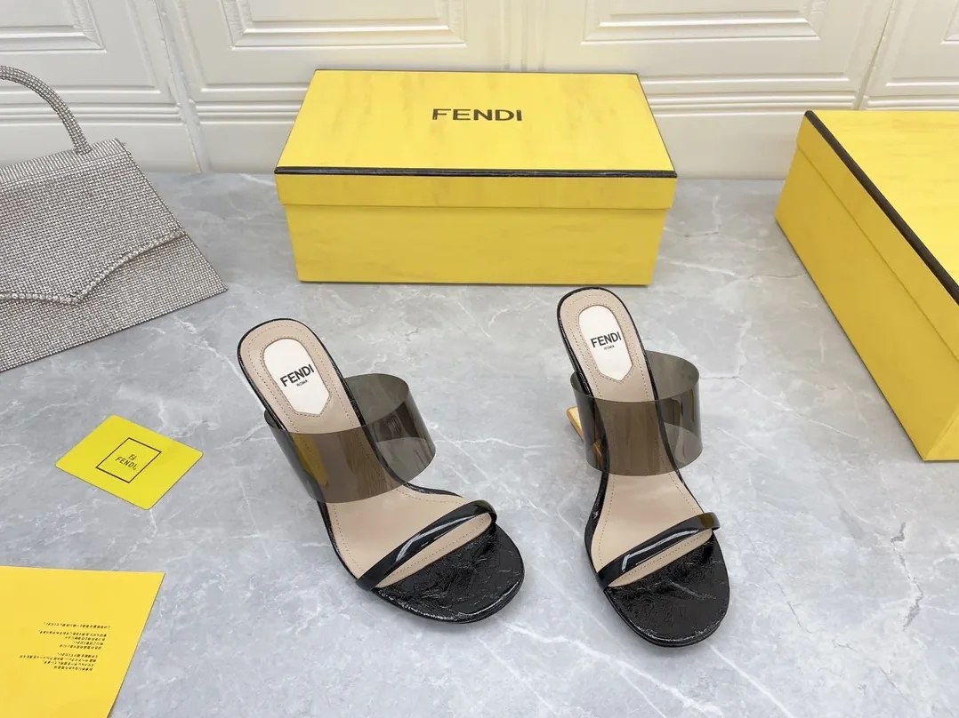 Fendi First Black Transparent High in Heeled Sandals