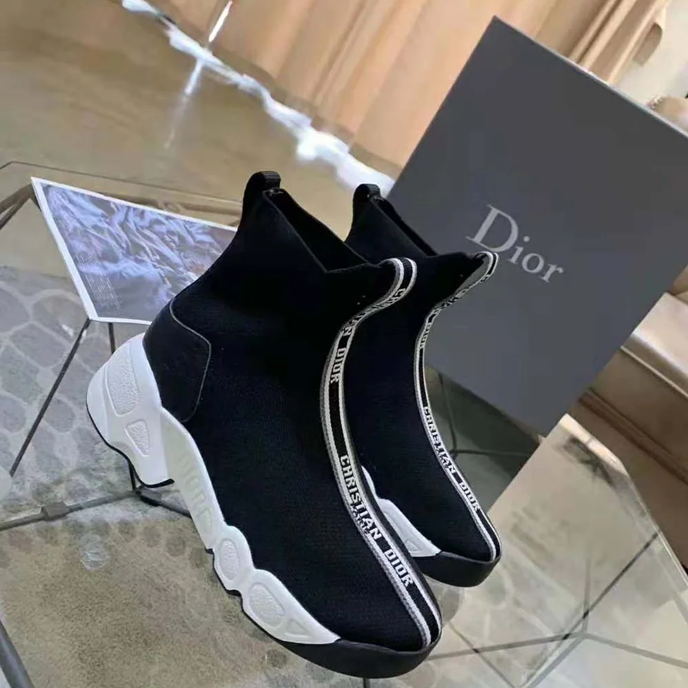 Dior F. Two Point Zero Technical Knit High-Top Sneaker for Women in Black