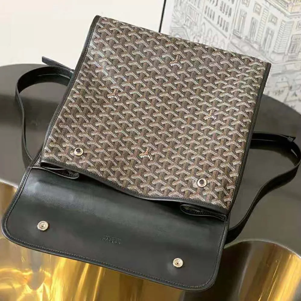 Goyard Saint Léger Backpack in Goyardine Canvas & Chevroches Calfskin for Women in Black Goyard Saint Léger Backpack in Goyardine Canvas & Chevroches Calfskin for Women in Black