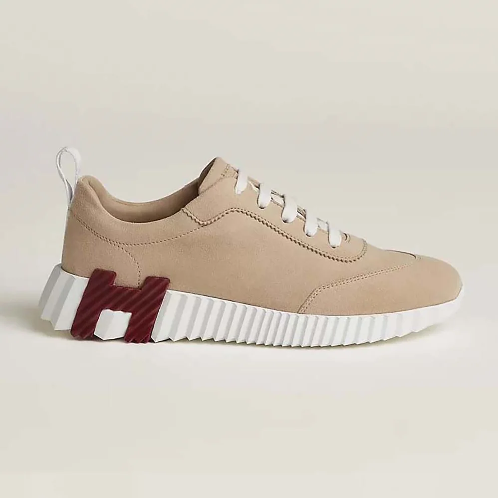 Hermes Bouncing Sneaker in Suede Goatskin for Women in Sandy
