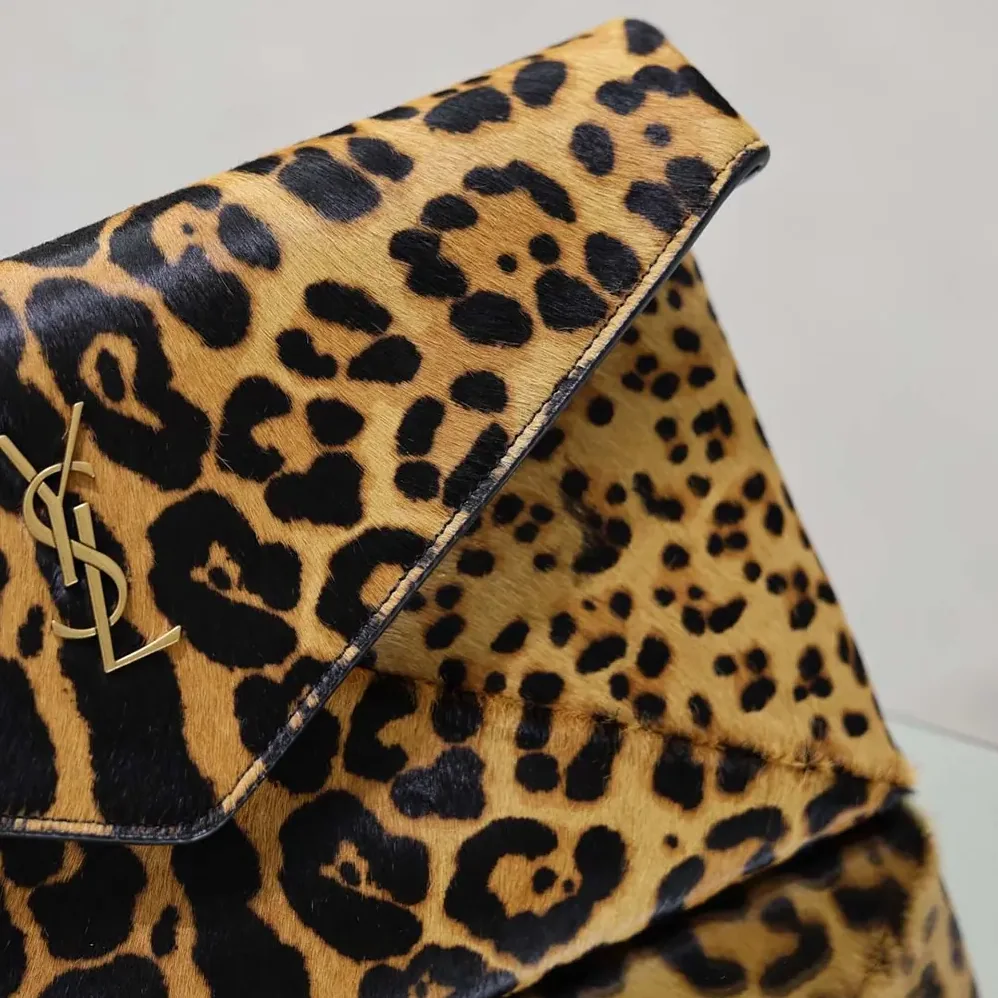 Saint Laurent YSL Cassandre Large Envelope Pouch In Pony Hair Leather 30cm for Women