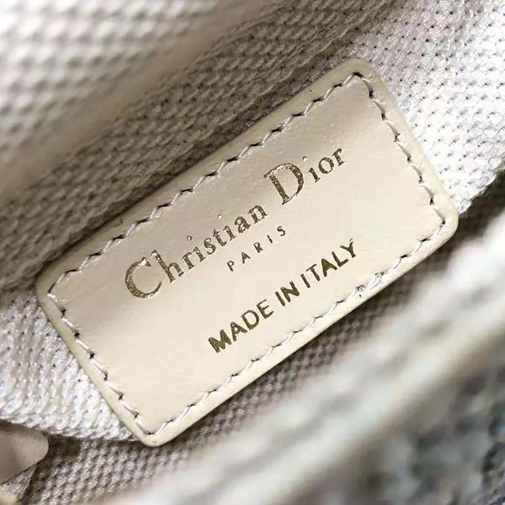 Dior Micro Lady Dior Bag Beige Canvas Embroidered with Metallic Thread Beads and Multicolor Crystals for Women Dior Micro Lady Dior Bag Beige Canvas Embroidered with Metallic Thread Beads and Multicolor Crystals for Women