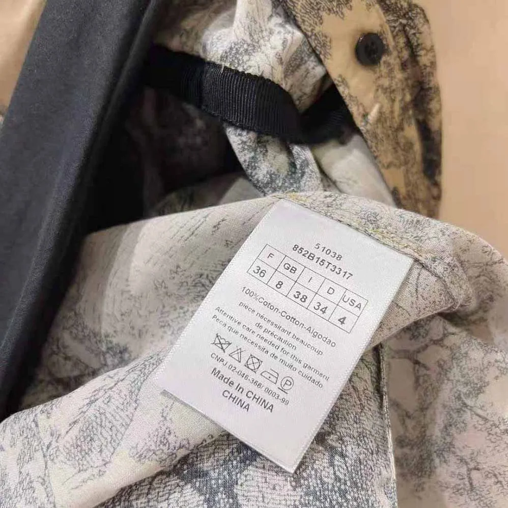 Dior Shirt Dress Hazelnut Cotton Voile with Toile de Jouy Motif for Women Dior Shirt Dress Hazelnut Cotton Voile with Toile de Jouy Motif for Women
