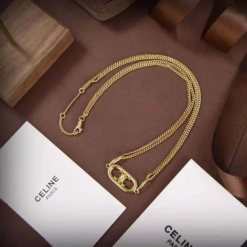Celine Maillon Triomphe Necklace in Gold Brass for Women