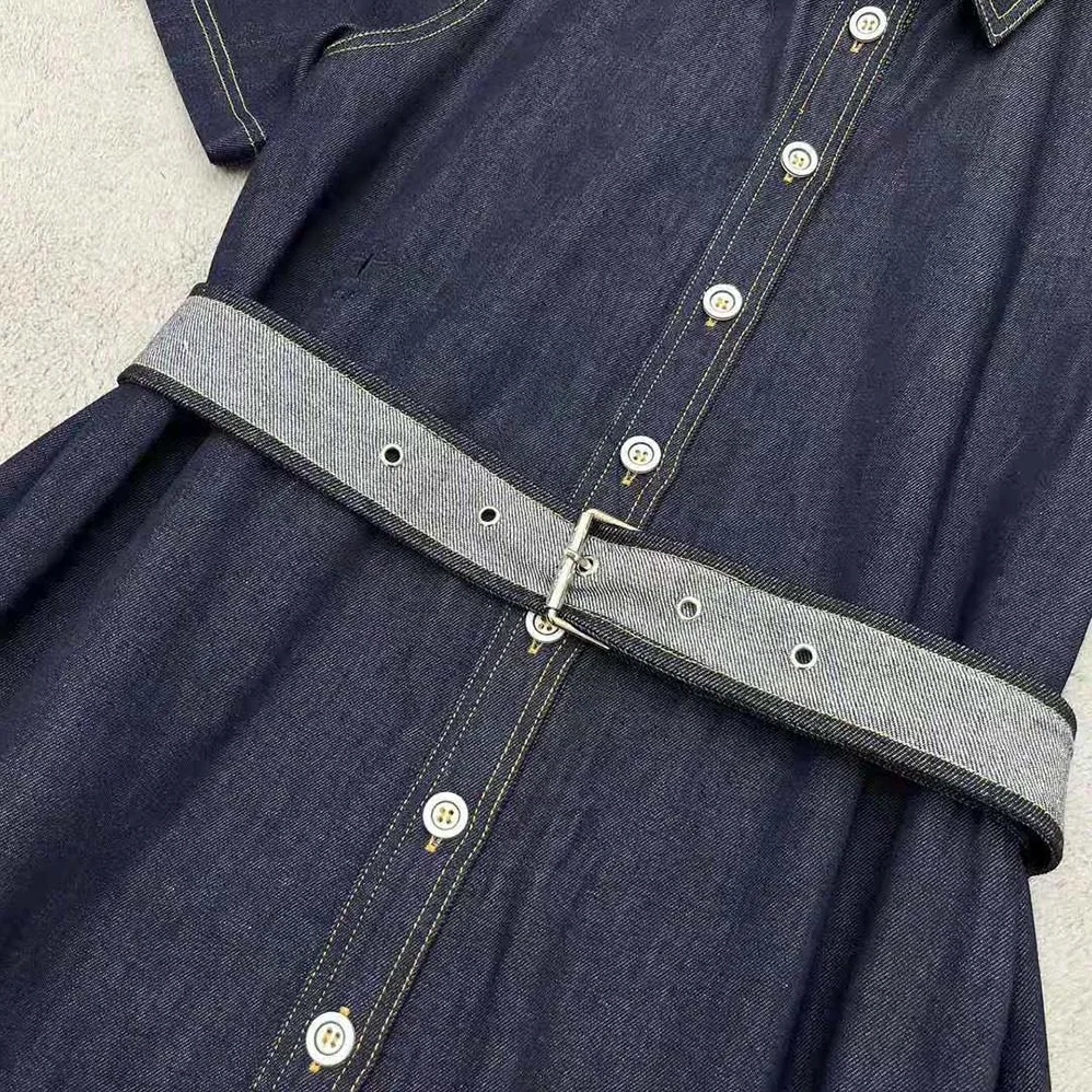 Dior Denim Couture Shirt Dress Blue Raw Cotton Denim for Women Dior Denim Couture Shirt Dress Blue Raw Cotton Denim for Women