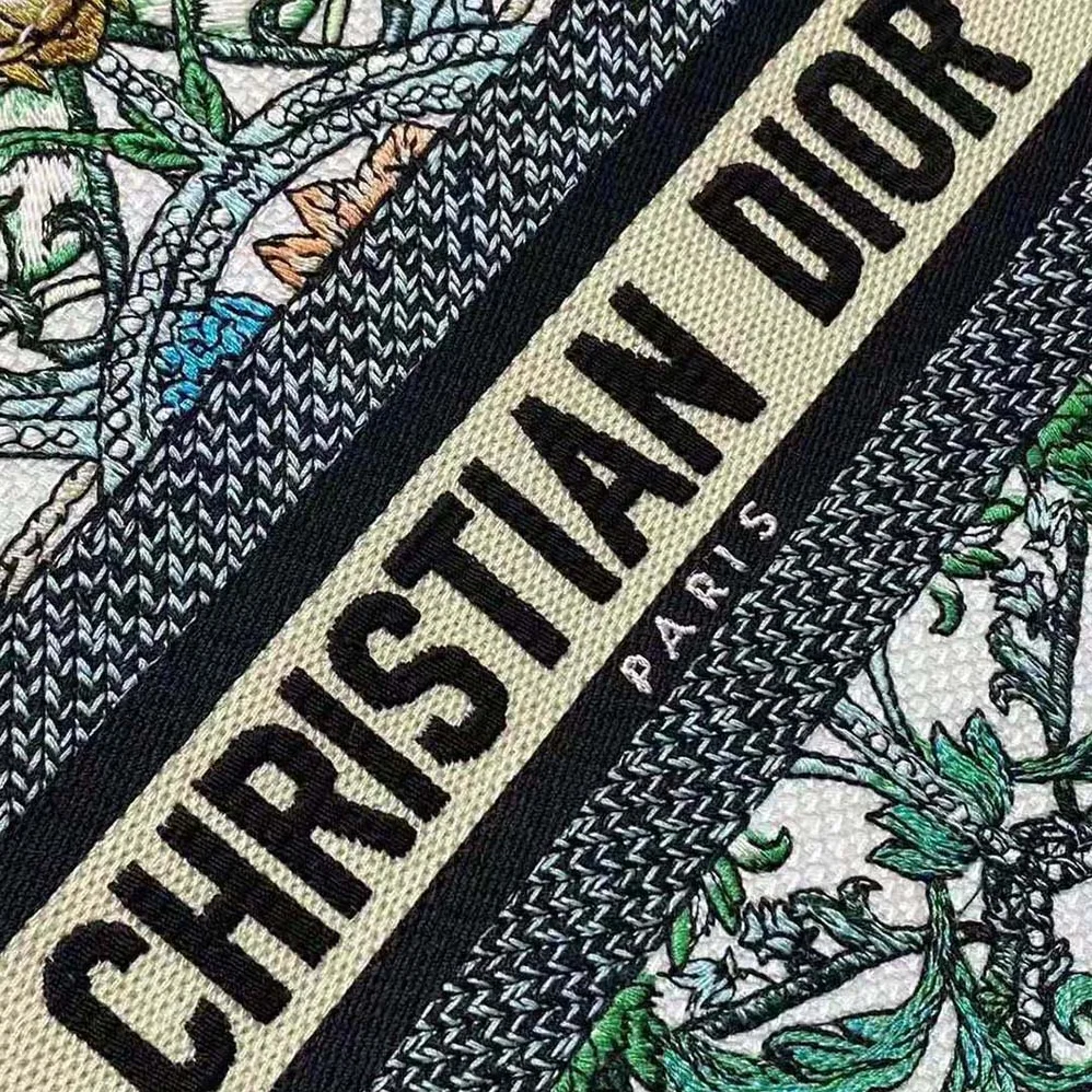 Dior Medium Dior Book Tote White Multicolor Étoile de Voyage Embroidery for Women