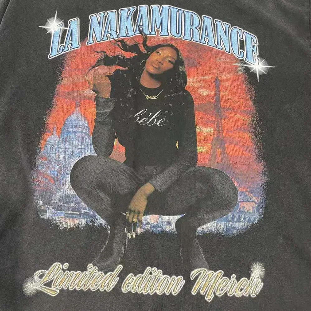Balenciaga Music Aya Nakamura Merch T-shirt Large Fit in Black for Women Balenciaga Music Aya Nakamura Merch T-shirt Large Fit in Black for Women