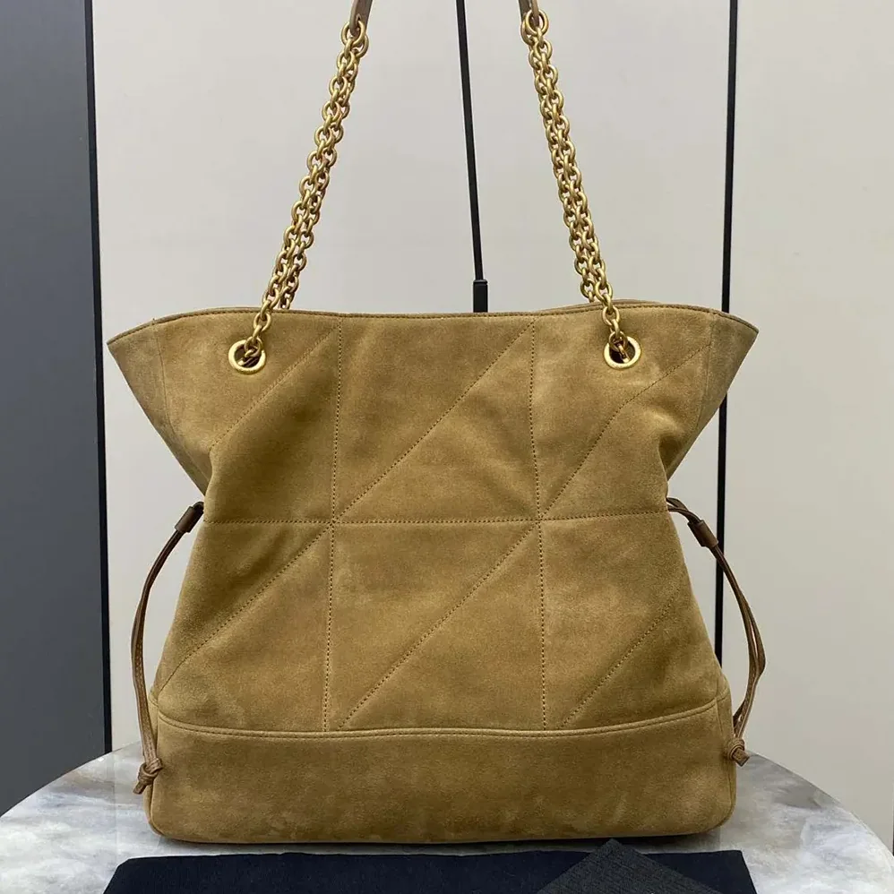 Saint Laurent YSL Jamie Shopping in Suede for Women in Brown