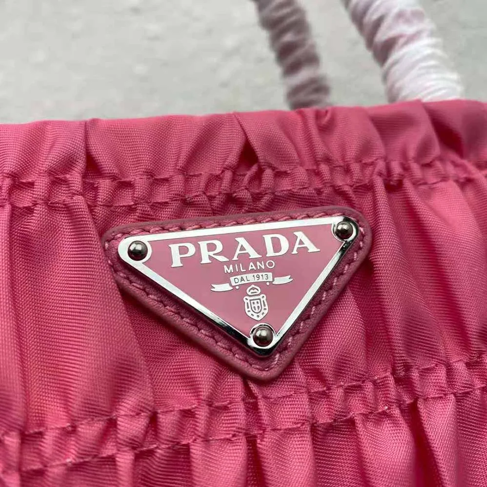 Prada Embossed Nylon Tote for Women in Pink Prada Embossed Nylon Tote for Women in Pink