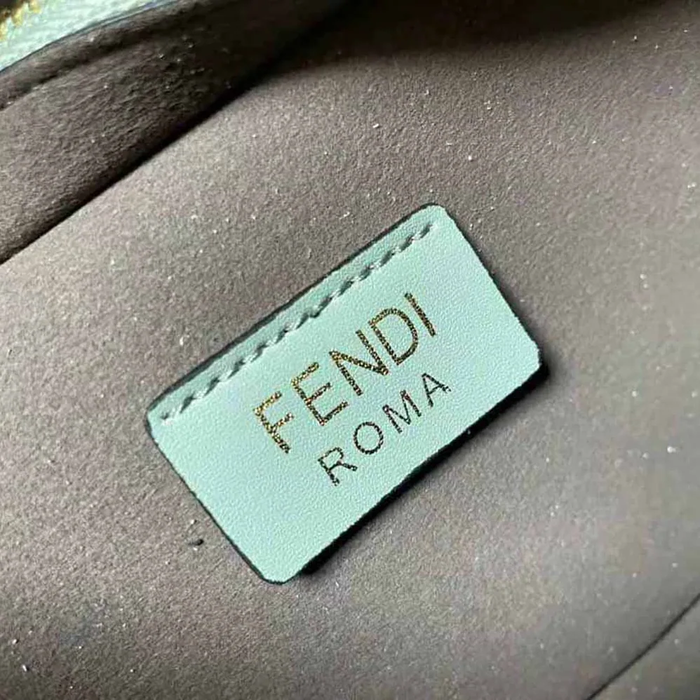 Fendi O'Lock Swing Mint Green Leather Pouch for Women