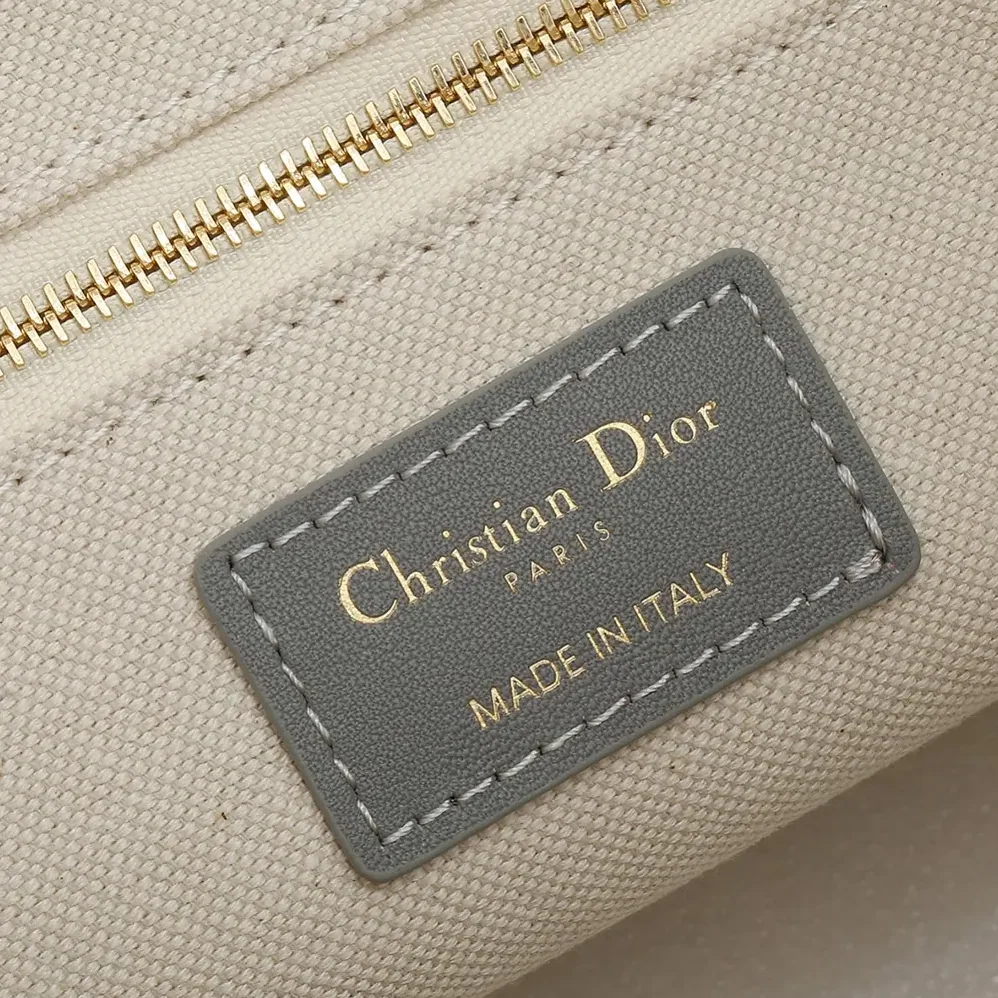Dior Small Dior Book Tote Gray Dior Oblique Embroidery and Calfskin for Women