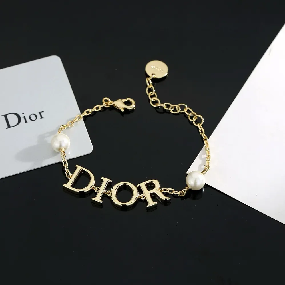 Dior Dio(r)evolution Bracelet Gold-Finish Metal and White Resin Pearls for Women Dior Dio(r)evolution Bracelet Gold-Finish Metal and White Resin Pearls for Women