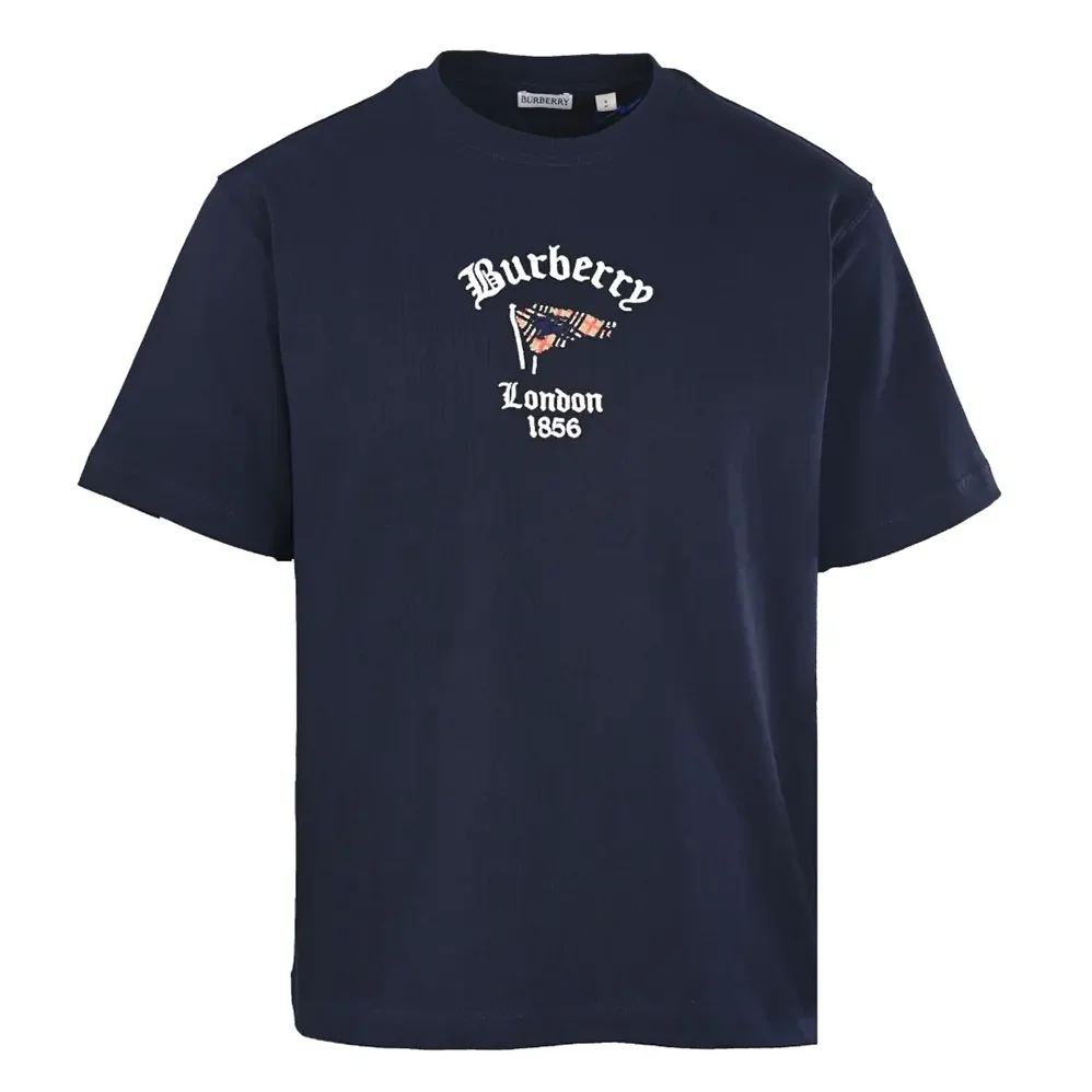 Burberry Check Flag Cotton T-shirt for Women in Black Burberry Check Flag Cotton T-shirt for Women in Black