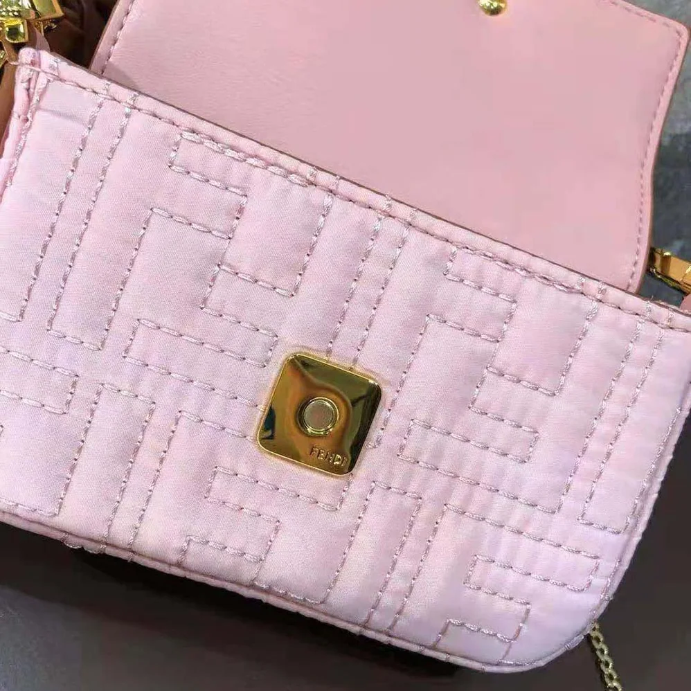 Fendi Nano Baguette Charm Lilac Nylon for Women Fendi Nano Baguette Charm Lilac Nylon for Women
