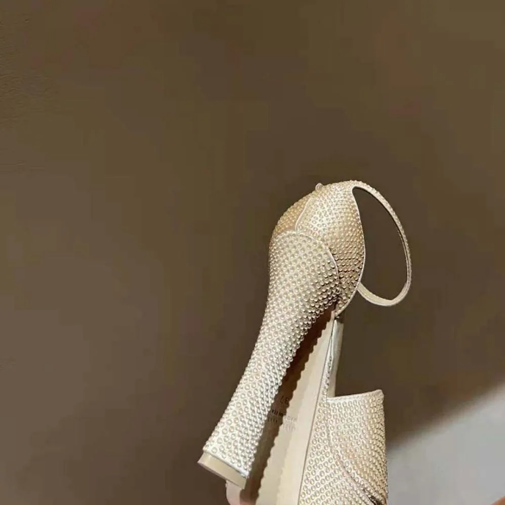 Miu Miu Satin Platform Sandals with Crystals for Women in Gold