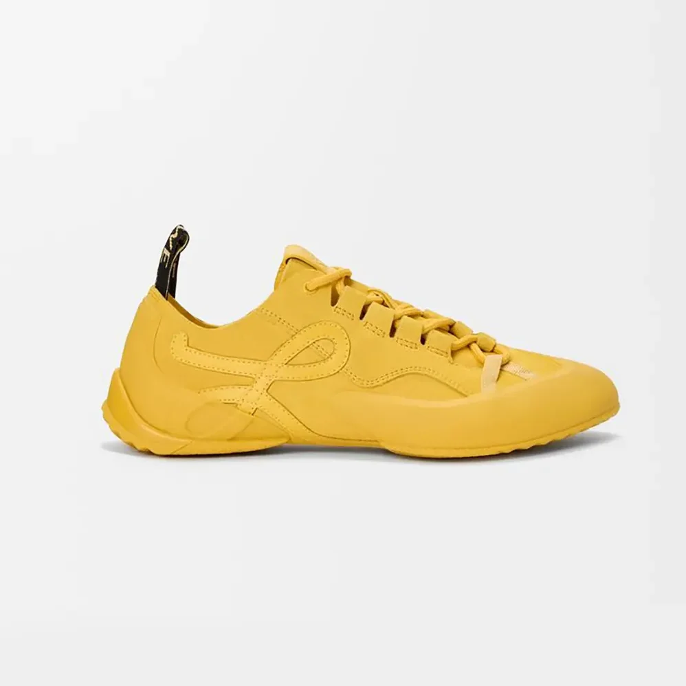 Loewe Grip Sneaker in Calfskin Suede for Unisex in Yellow