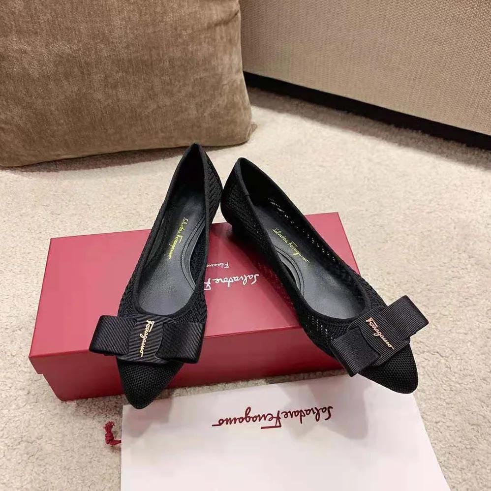 Salvatore Ferragamo Viva Responsible Ballet Flat for Women in Black Salvatore Ferragamo Viva Responsible Ballet Flat for Women in Black