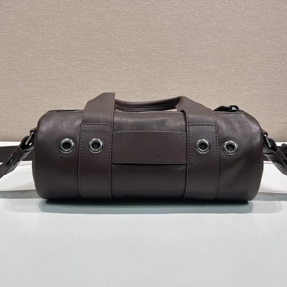 Prada Route Large Leather Top-Handle Bag for Women in Cocoa Brown Prada Route Large Leather Top-Handle Bag for Women in Cocoa Brown