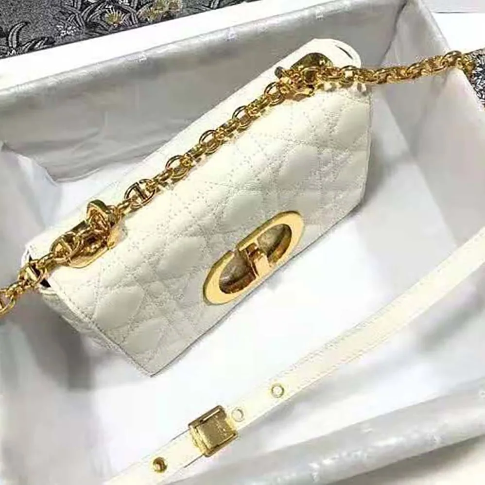 Dior Small Dior Caro Bag Lvory Supple Cannage Calfskin for Women in White Dior Small Dior Caro Bag Lvory Supple Cannage Calfskin for Women in White