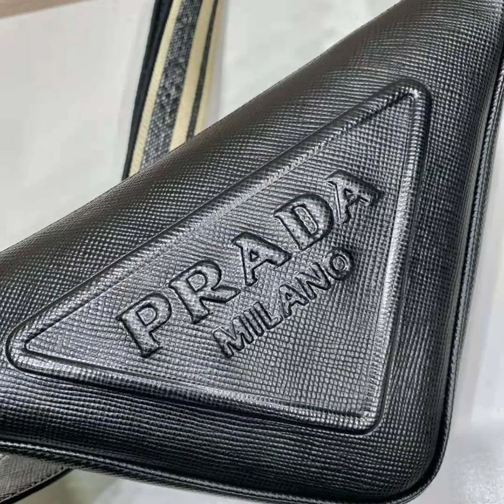 Prada Saffiano Prada Triangle Bag for Women in Black