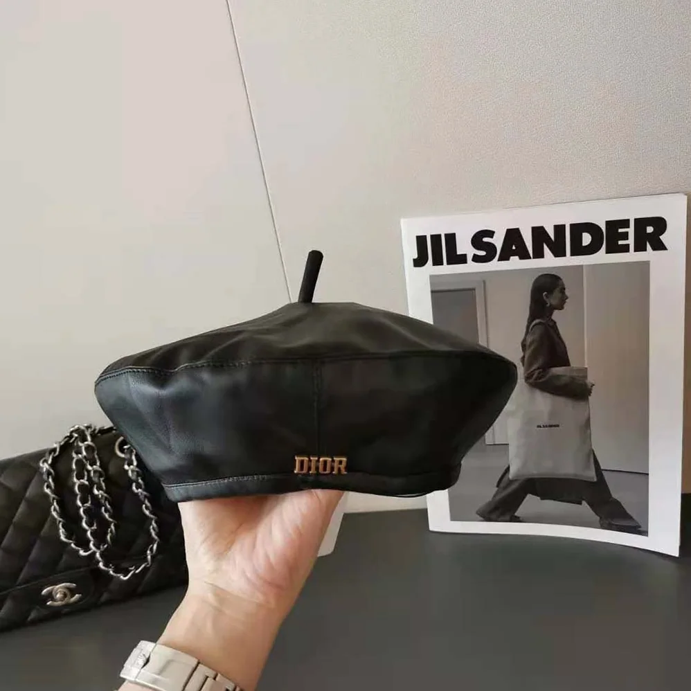 Dior D for Women in Dream Beret Black Lambskin Dior D for Women in Dream Beret Black Lambskin