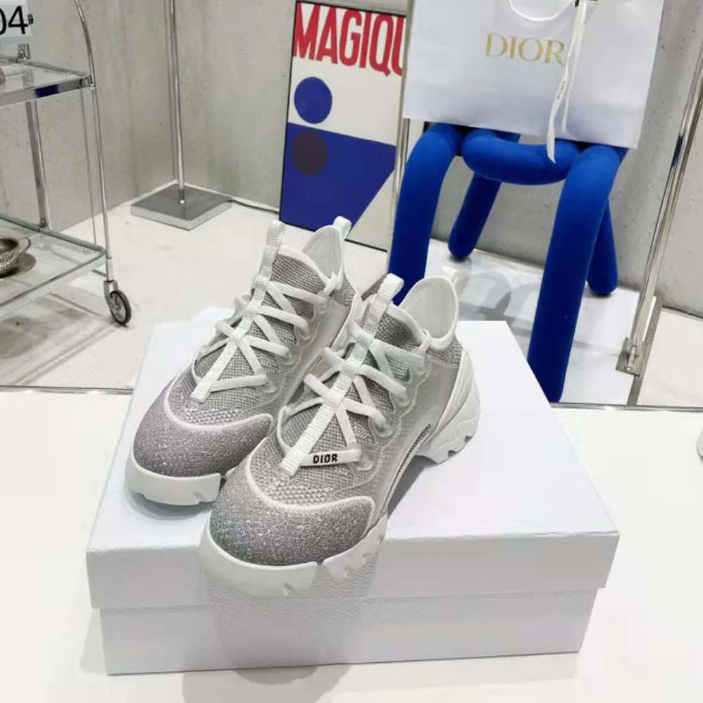 Dior D-Connect Sneaker Silver for Women in Tone Laminated Mesh