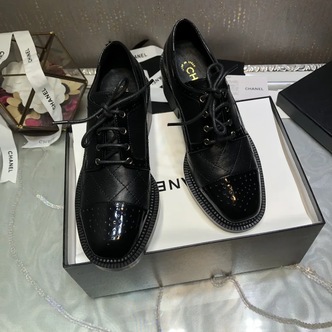 Chanel Laced Shoes Black for Women Chanel Laced Shoes Black for Women