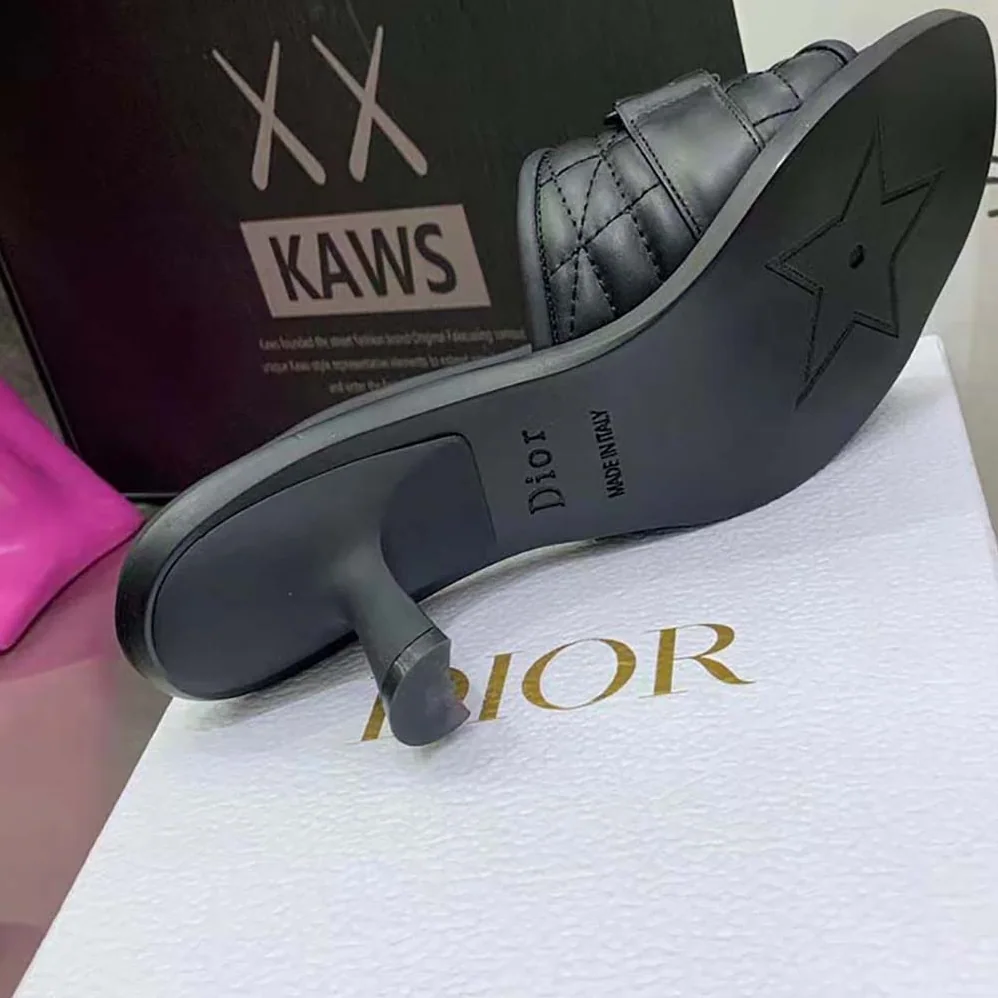 Dior Dio(r)evolution Heeled Slide Black Quilted Cannage Calfskin for Women Dior Dio(r)evolution Heeled Slide Black Quilted Cannage Calfskin for Women