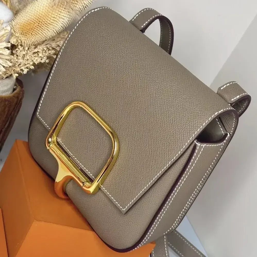 Hermes Della Cavalleria Mini Bag Epsom Leather for Women in Grey/Gold