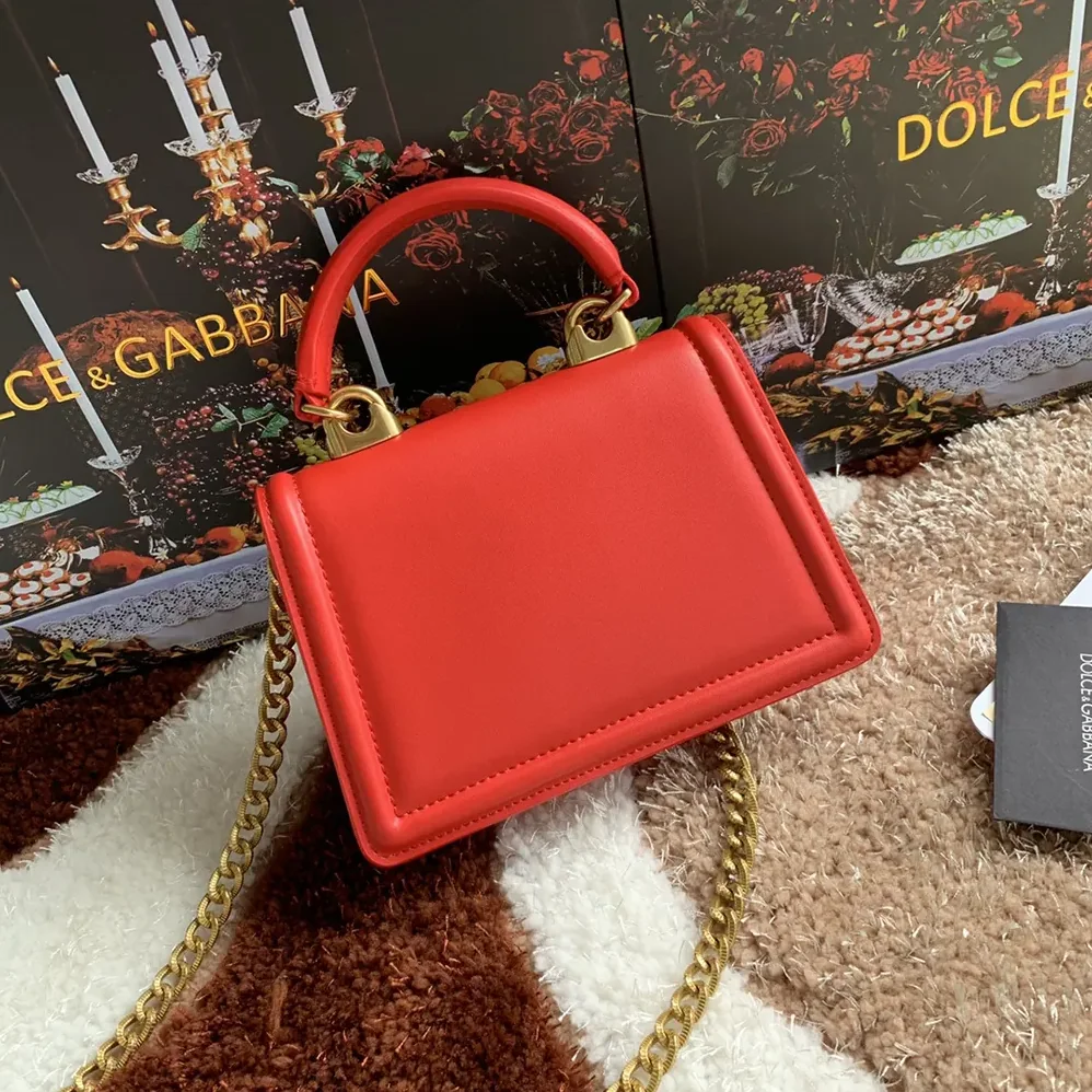 Dolce Gabbana D&G Medium Smooth Calfskin Devotion Bag for Women in Red