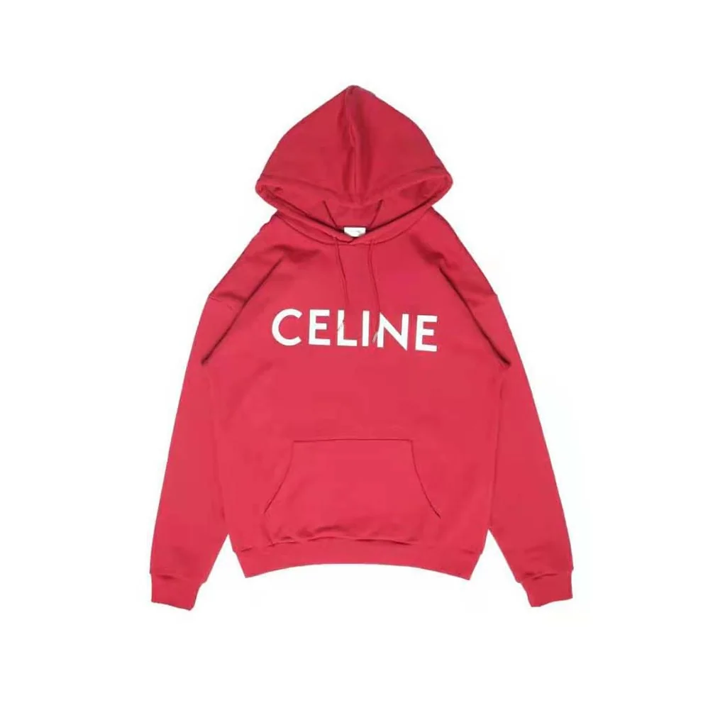 Celine Loose Celine Sweatshirt in Cotton Fleece for Women in Red Celine Loose Celine Sweatshirt in Cotton Fleece for Women in Red
